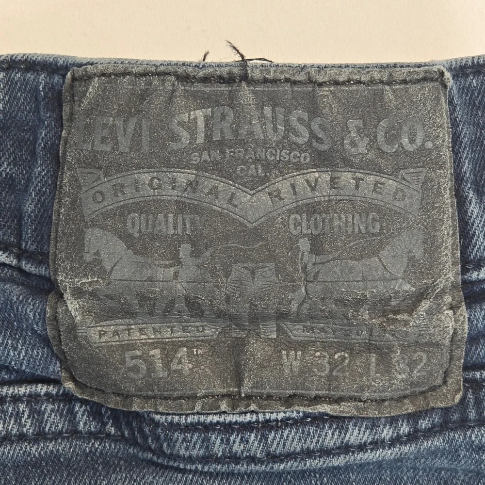 Levis 514 Straight Fit Mens Jeans Dark Wash Blue Denim W32 L32 00514-14038